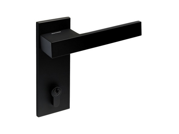 Ручка 360PL (на планке) Lock Чм Profildoors черный матовый, c цилиндр. мех (360PL65Y85-ZRA9005O)