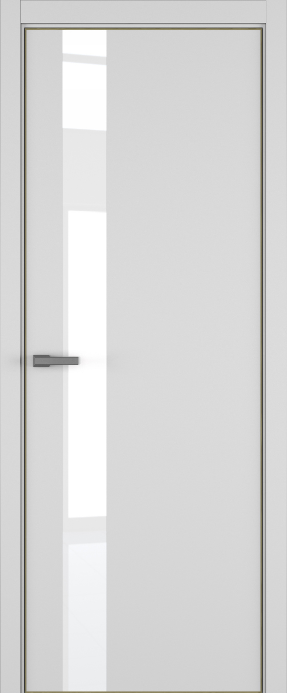 H3 ДО ART Lite Lacobel White Pure 800*2000 Светло-серая эмаль (43) ALU Золотая под 2 петли зпз 196